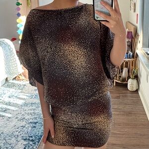 Parker 100% silk patterned boat neck dress size XS